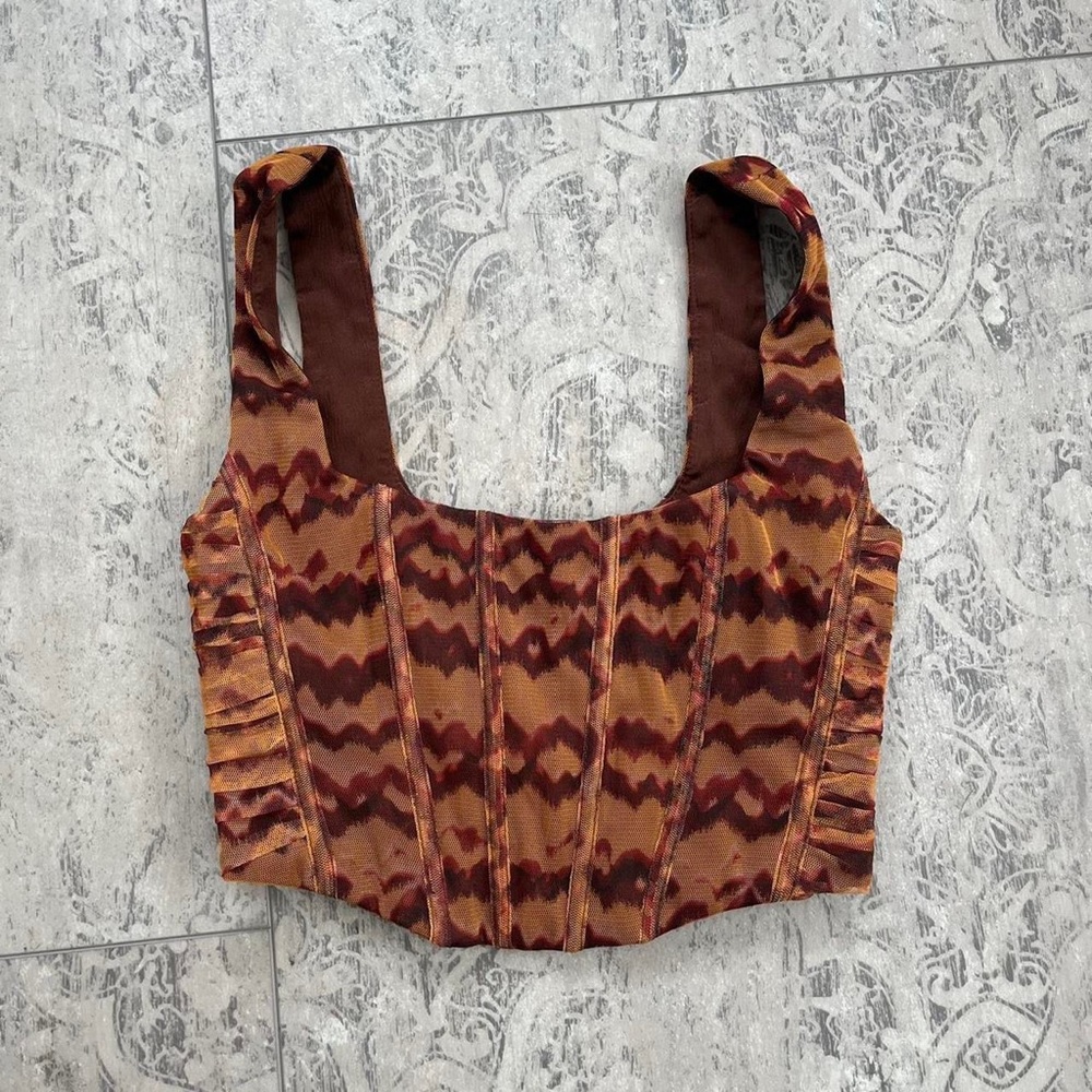 Zara Tie Dye Corset Crop Top